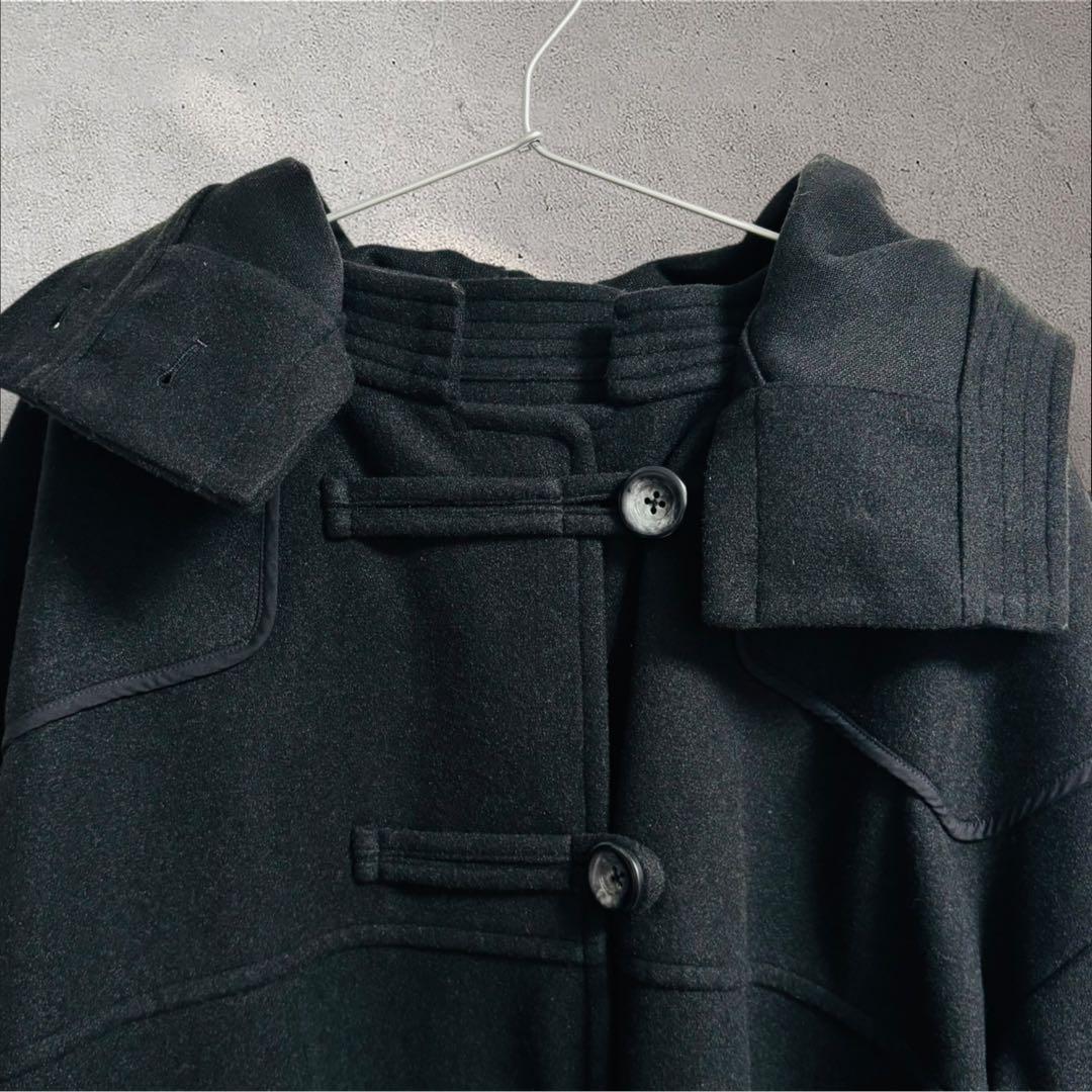 willfullyウィルフリー ポンチョコート ブラック フード　ベルト付き