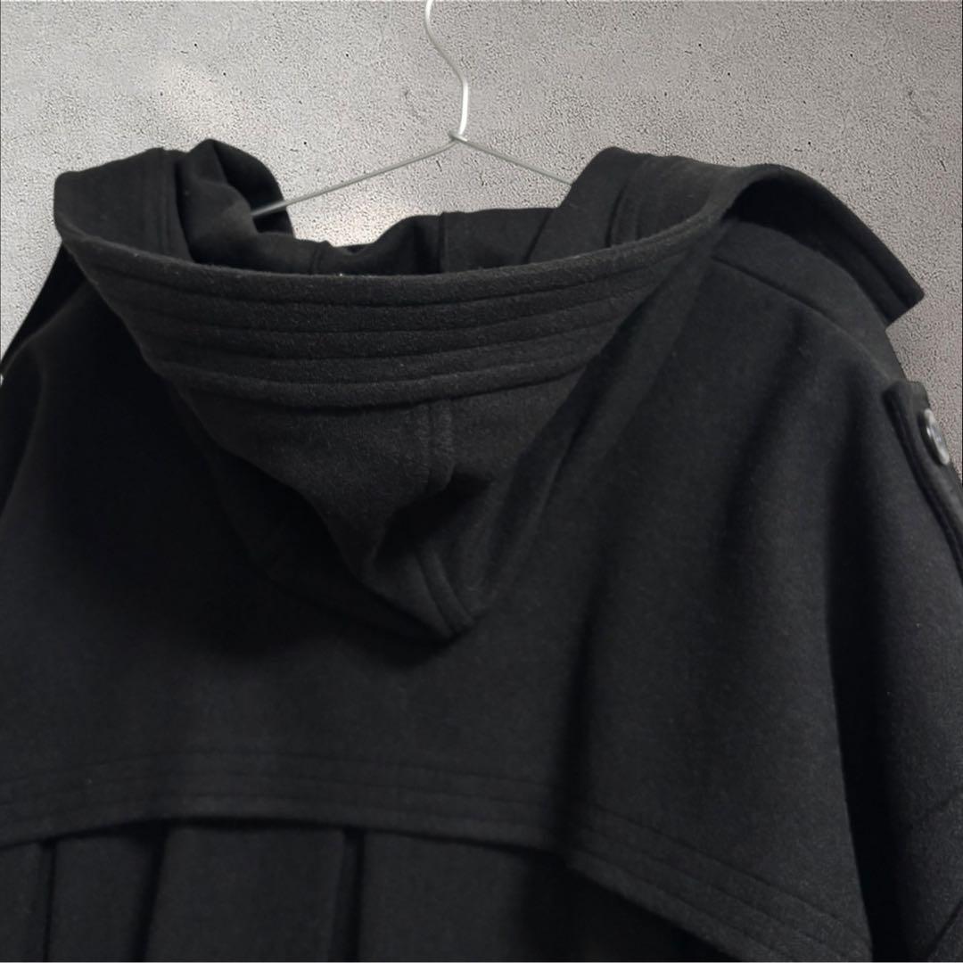 willfullyウィルフリー ポンチョコート ブラック フード　ベルト付き