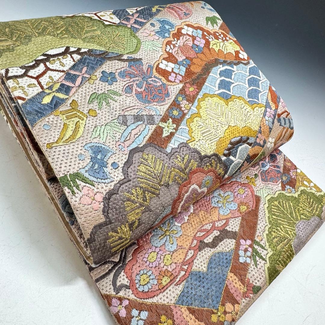 a*e様 【美品】豪華絢爛 富久露帯 戳沙 全通柄 刺繍 袋帯 桐箱付 中国技法