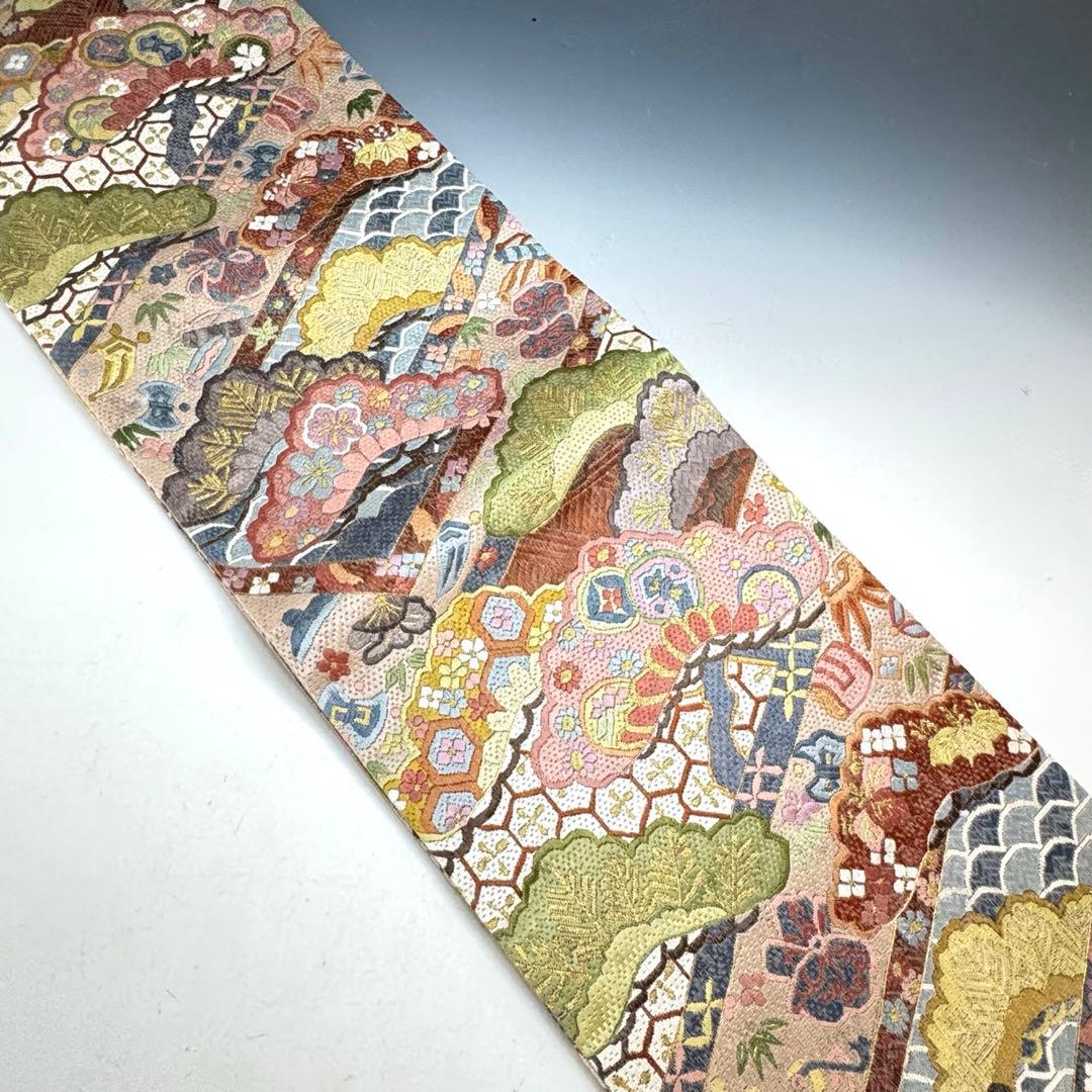 a*e様 【美品】豪華絢爛 富久露帯 戳沙 全通柄 刺繍 袋帯 桐箱付 中国技法