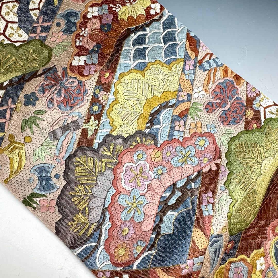 a*e様 【美品】豪華絢爛 富久露帯 戳沙 全通柄 刺繍 袋帯 桐箱付 中国技法