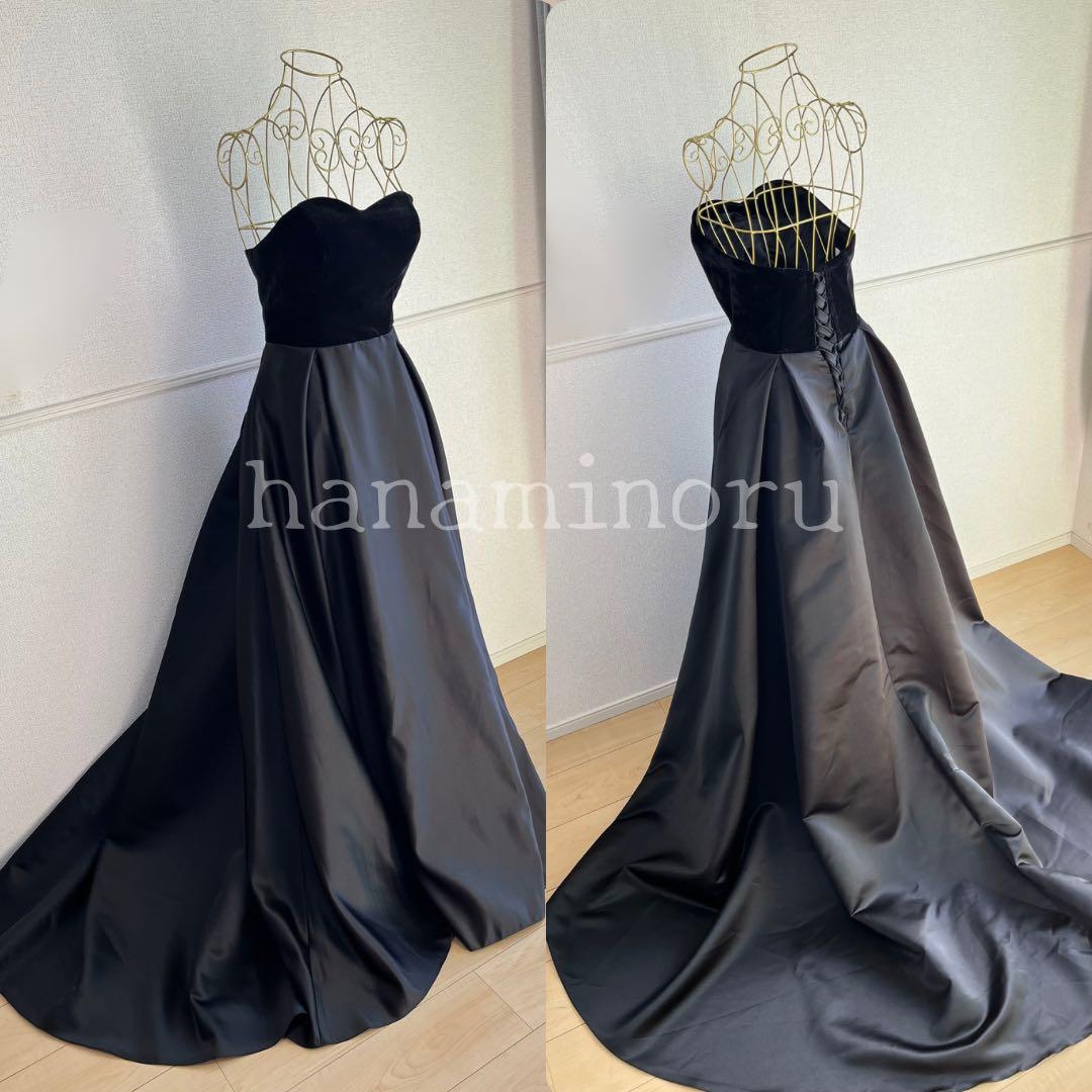 お色直し　黒　ドレス　パーティー　前撮り　二次会　街撮り　披露宴　ベロア