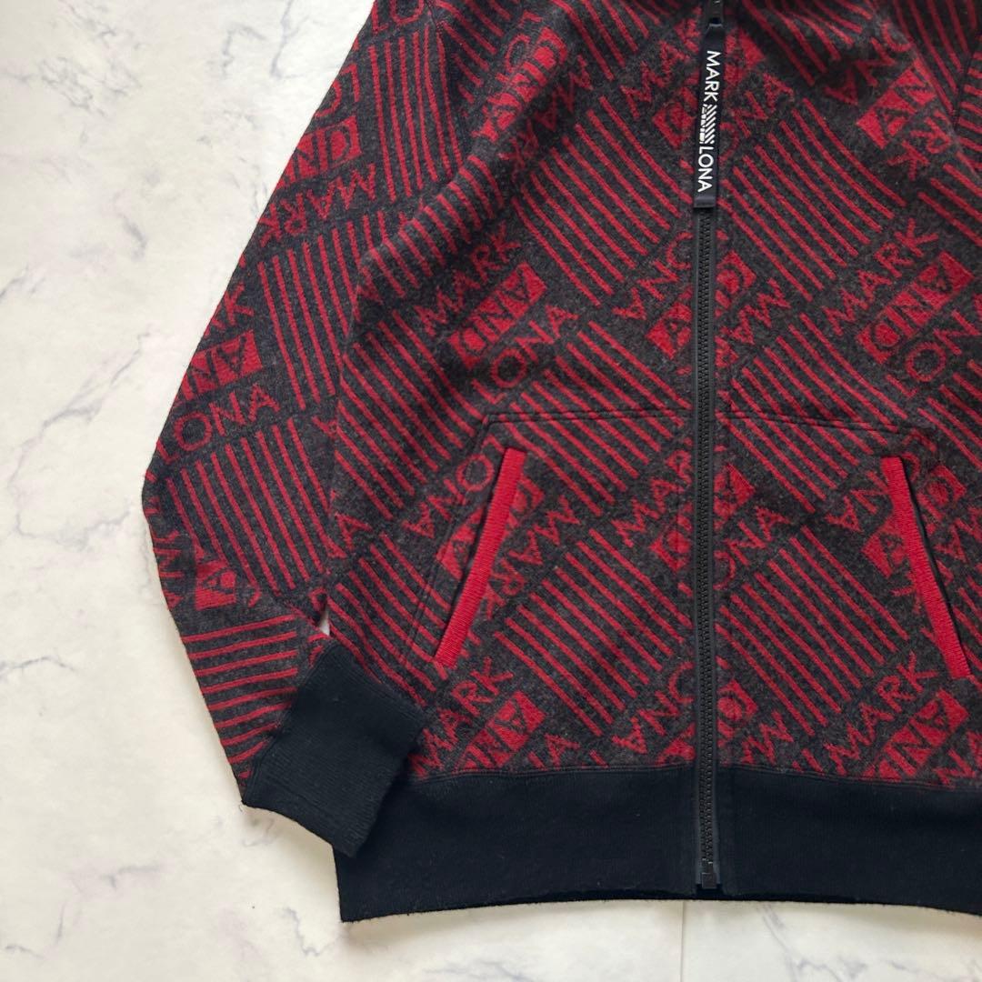 マークアンドロナ リバーシブル ジップブルゾン ニット スカル パーカー 50