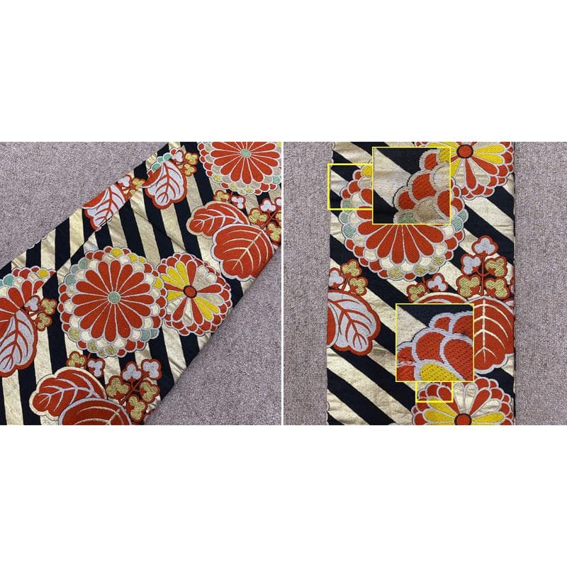 411ag82着物と帯のみ◎七五三 七歳 女児 着物&丸帯 セミアンティーク 黄