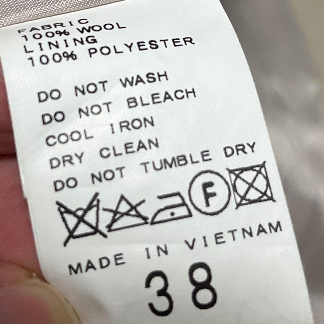 最終値下げ！スピックアンドスパン　ノーカラーロングコート ウール100%