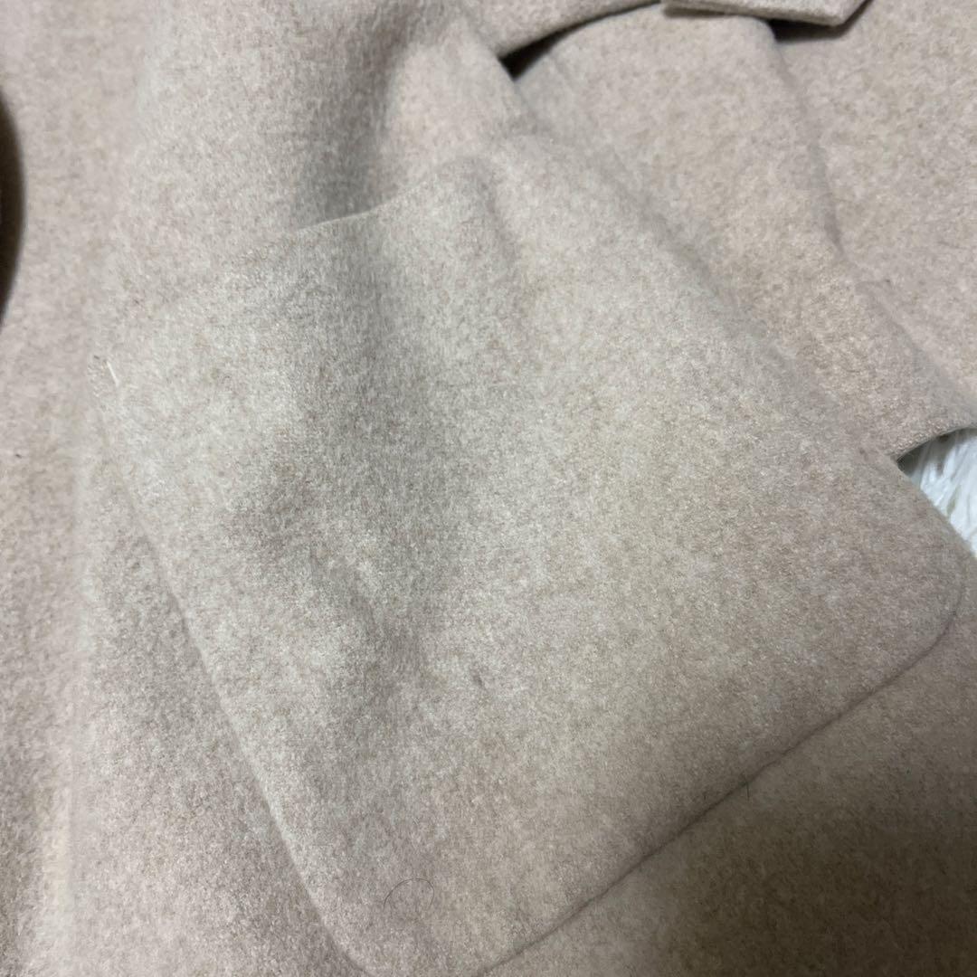 最終値下げ！スピックアンドスパン　ノーカラーロングコート ウール100%