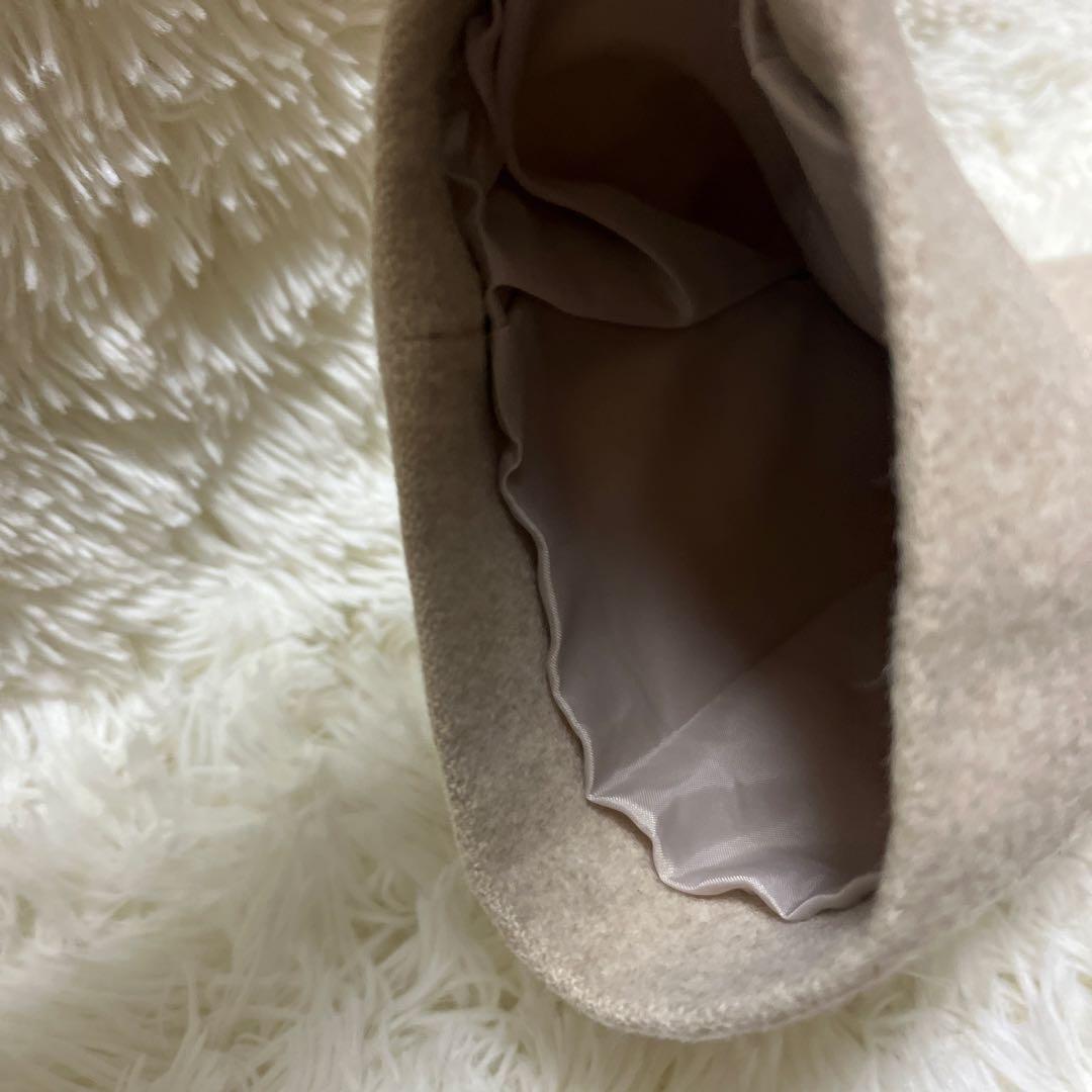 最終値下げ！スピックアンドスパン　ノーカラーロングコート ウール100%