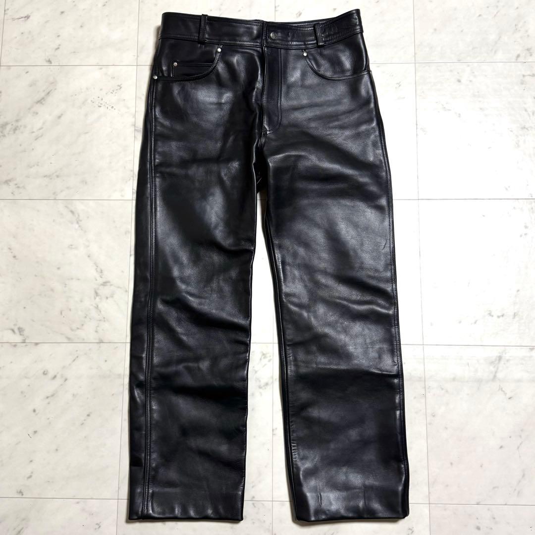 美品 【希少サイズW36】 HARLEY DAVIDSON カウレザーパンツ