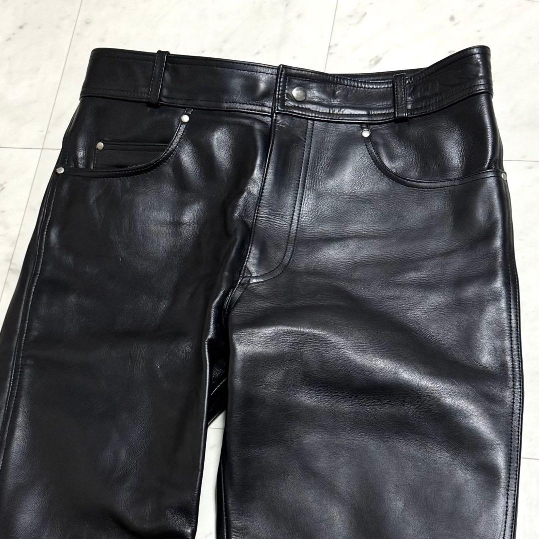 美品 【希少サイズW36】 HARLEY DAVIDSON カウレザーパンツ