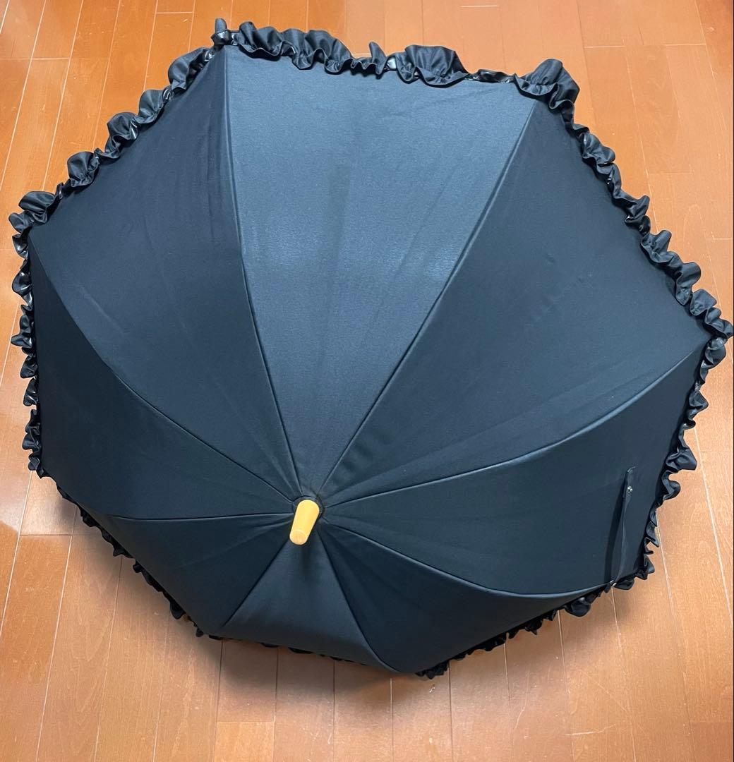 サンバリア100 長傘 日傘 Sサイズ フリル ブラック