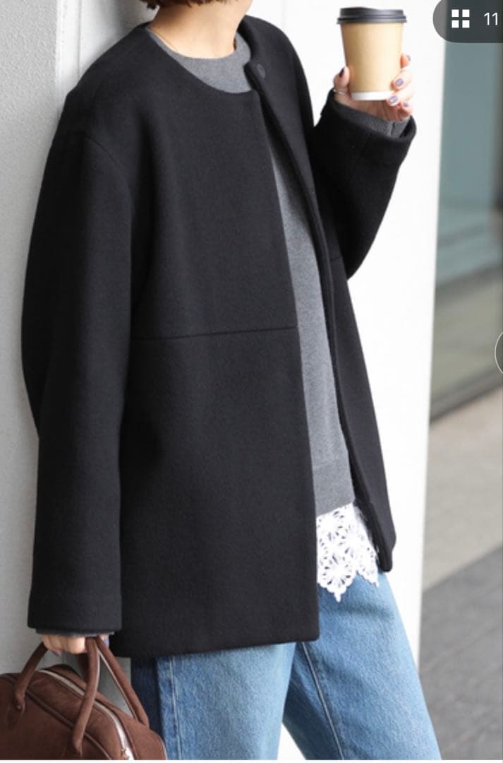 【JOURNAL STANDARD】スーパーファインビーバークルーネックコート