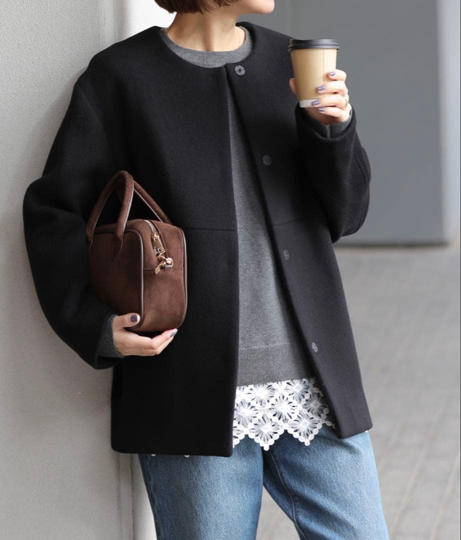 【JOURNAL STANDARD】スーパーファインビーバークルーネックコート