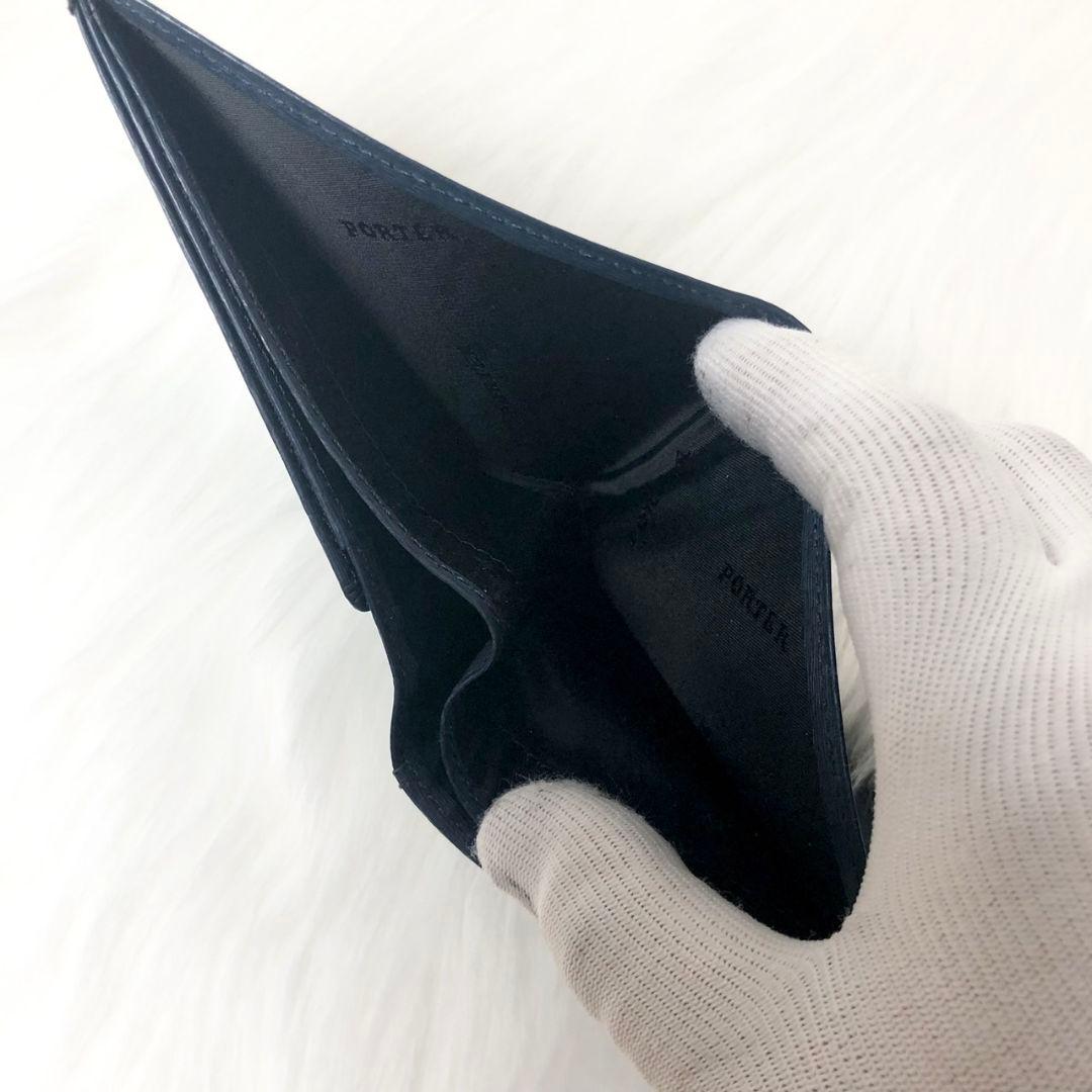 【極美品】PORTER 二つ折り財布 折り財布 カレント ネイビー