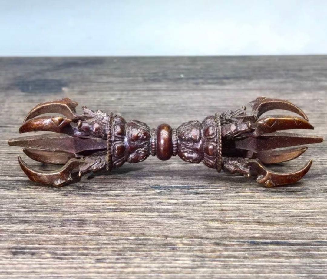 希少　金剛杵　三鈷杵　法具　密教　ビンテージ　バジュラ　仏教美術　五鈷杵　置物