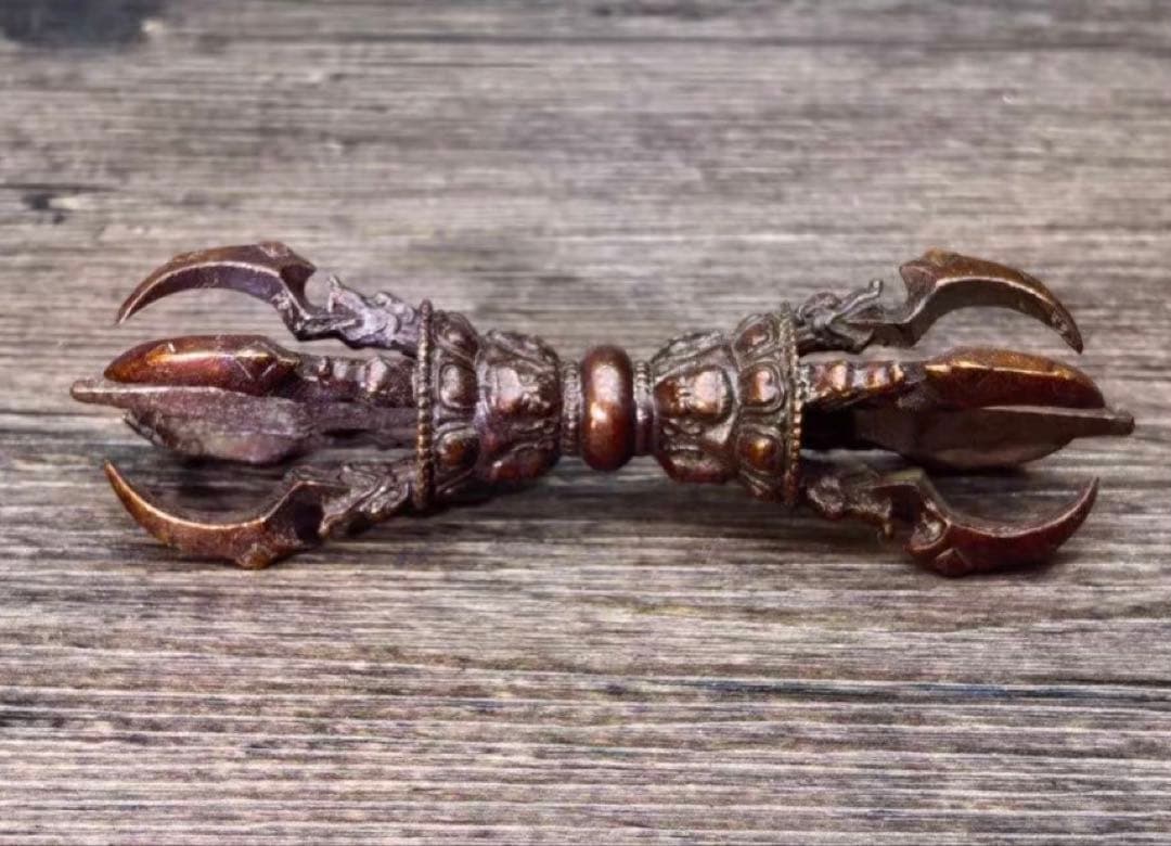 希少　金剛杵　三鈷杵　法具　密教　ビンテージ　バジュラ　仏教美術　五鈷杵　置物