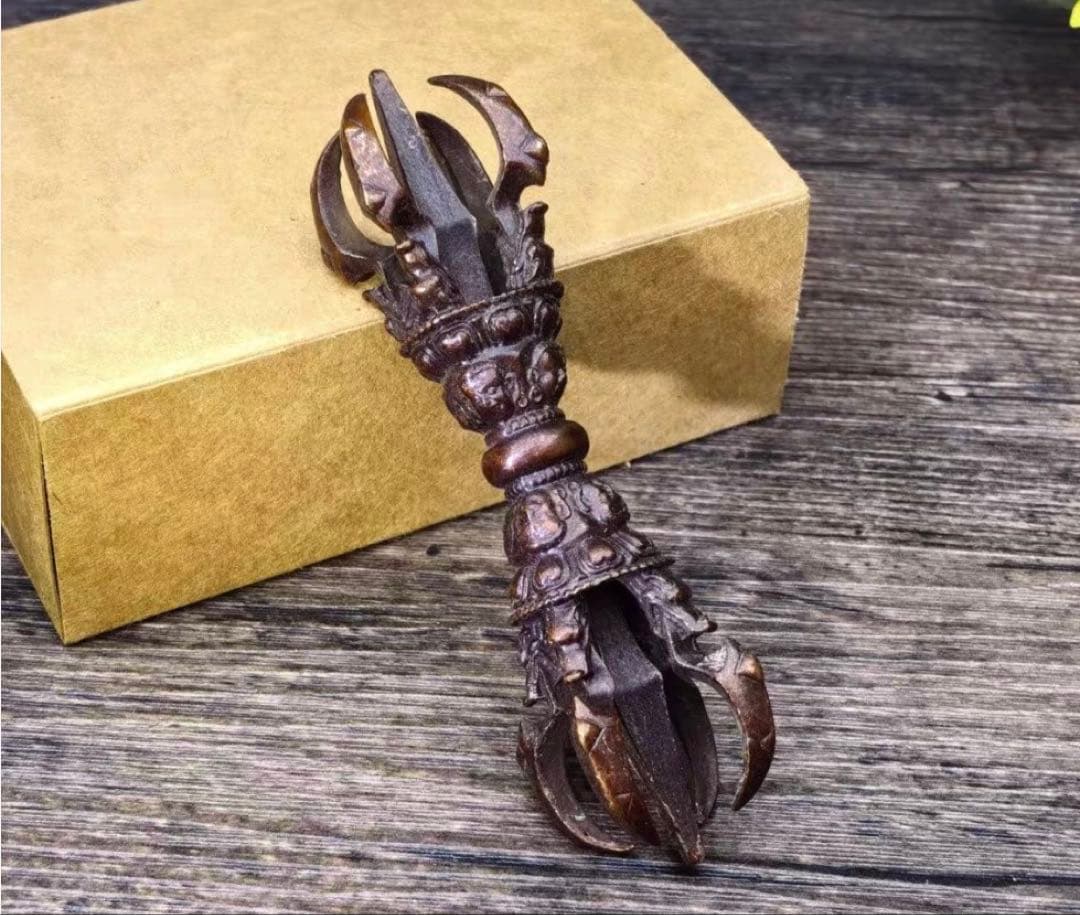 希少　金剛杵　三鈷杵　法具　密教　ビンテージ　バジュラ　仏教美術　五鈷杵　置物