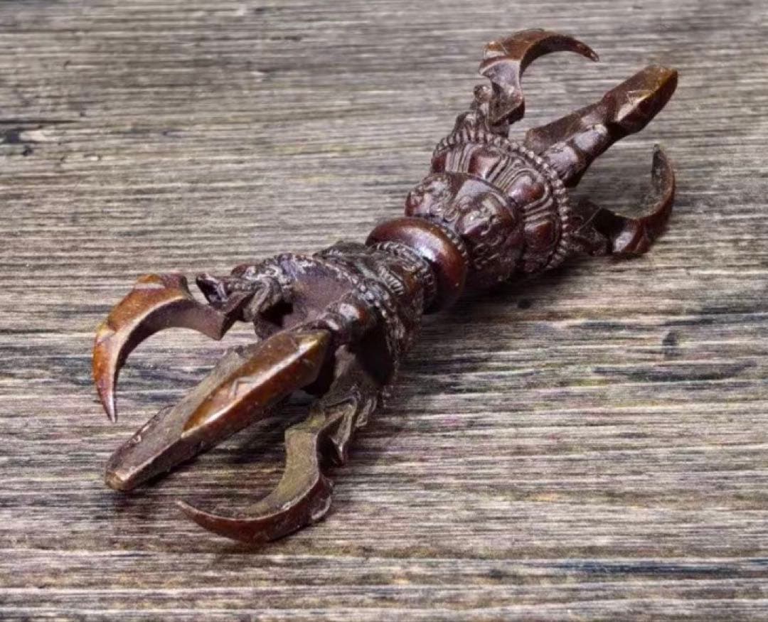希少　金剛杵　三鈷杵　法具　密教　ビンテージ　バジュラ　仏教美術　五鈷杵　置物