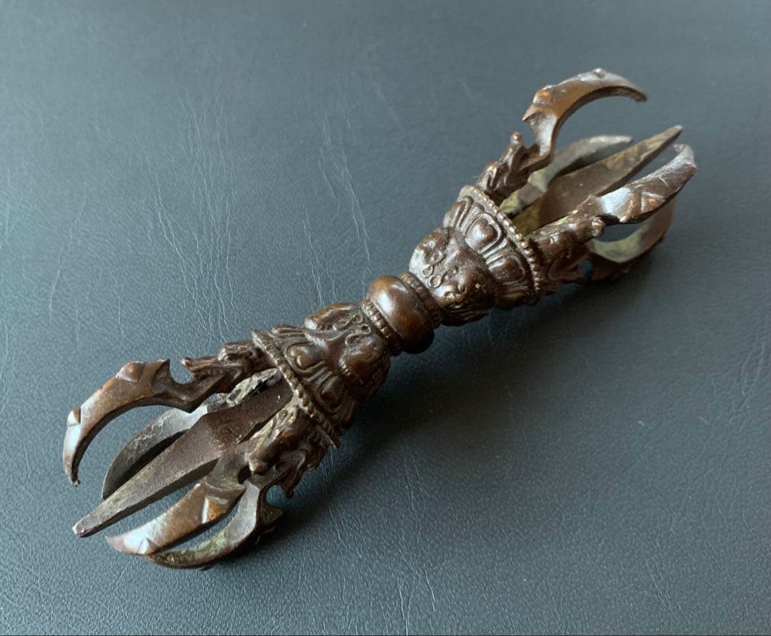 希少　金剛杵　三鈷杵　法具　密教　ビンテージ　バジュラ　仏教美術　五鈷杵　置物