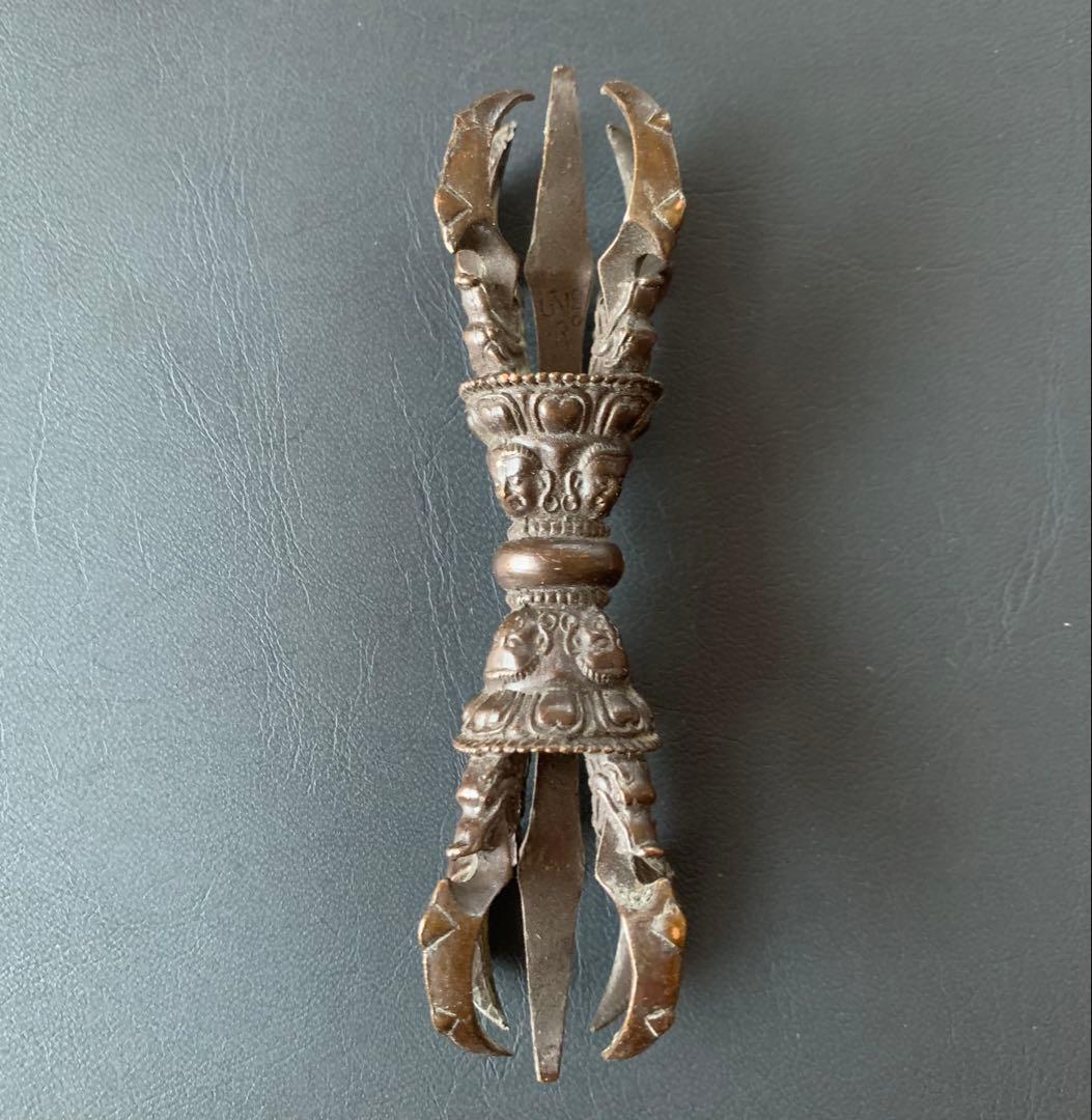 希少　金剛杵　三鈷杵　法具　密教　ビンテージ　バジュラ　仏教美術　五鈷杵　置物