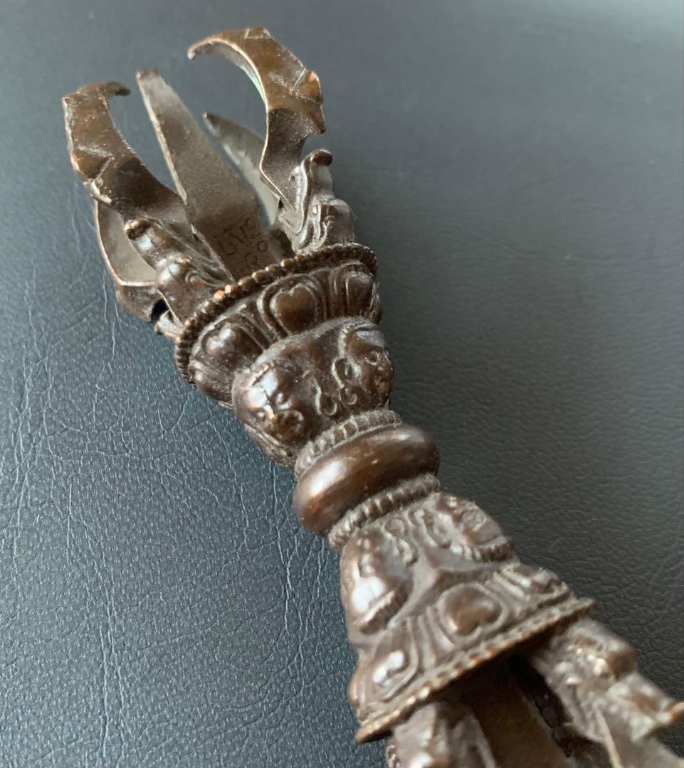 希少　金剛杵　三鈷杵　法具　密教　ビンテージ　バジュラ　仏教美術　五鈷杵　置物