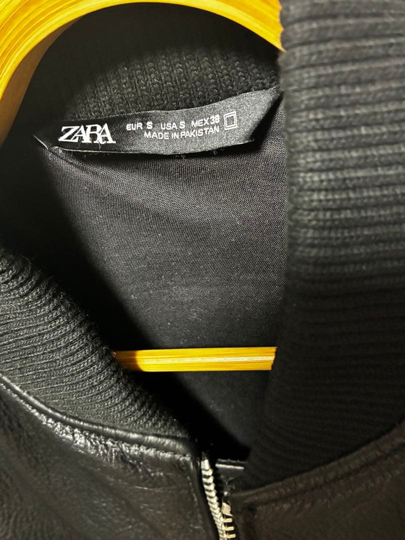 ZARA 本革 ボンバージャケット ブルゾン 革ジャン 美品 ma1 ライダース