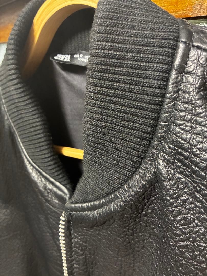 ZARA 本革 ボンバージャケット ブルゾン 革ジャン 美品 ma1 ライダース