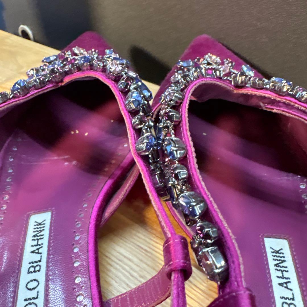 マノロブラニク　フラットパンプス　ピンク　22cm相当