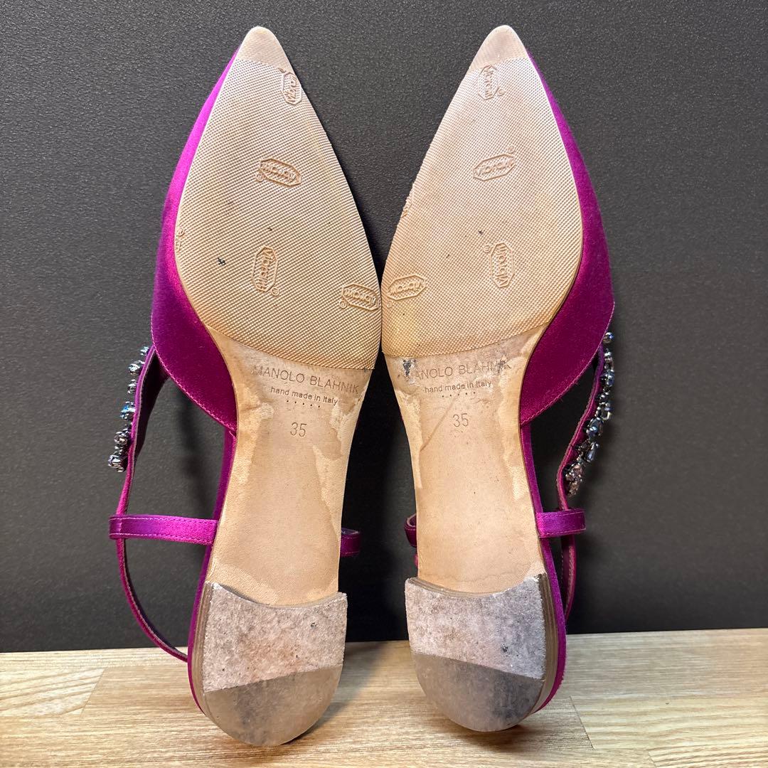 マノロブラニク　フラットパンプス　ピンク　22cm相当