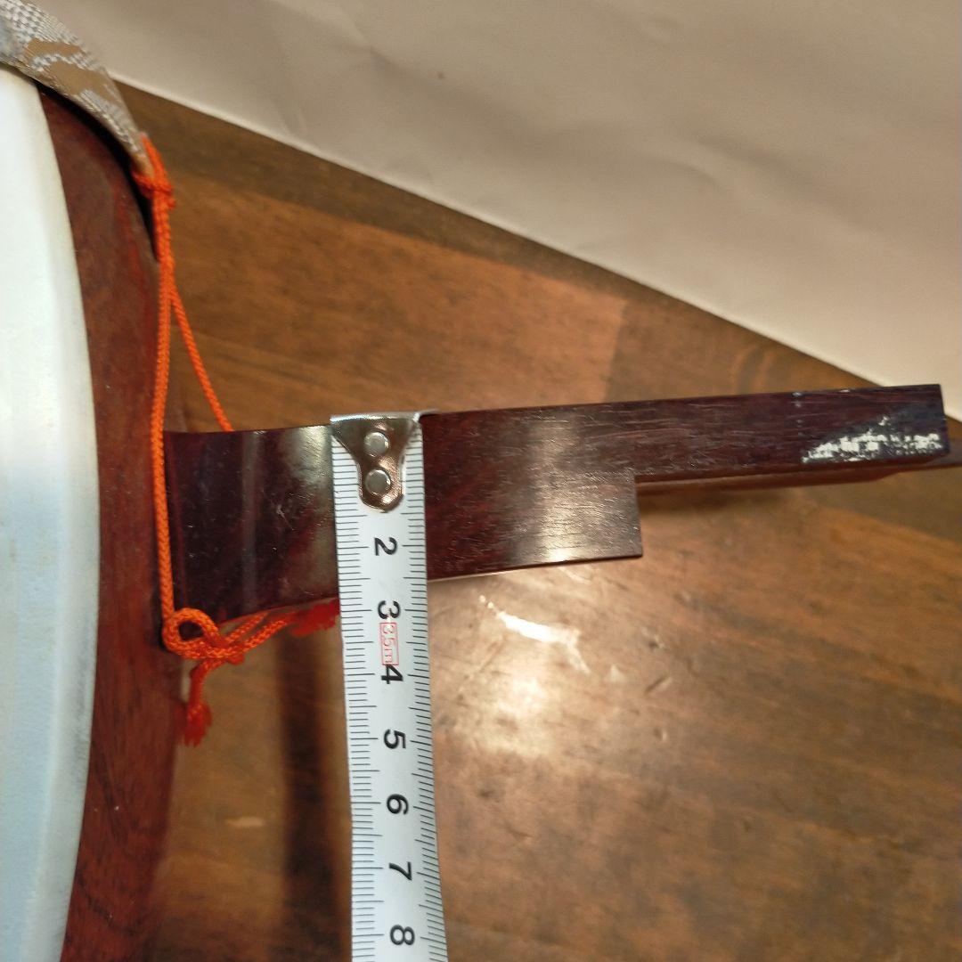高級三味線　k18 高級糸巻き　皮破れ