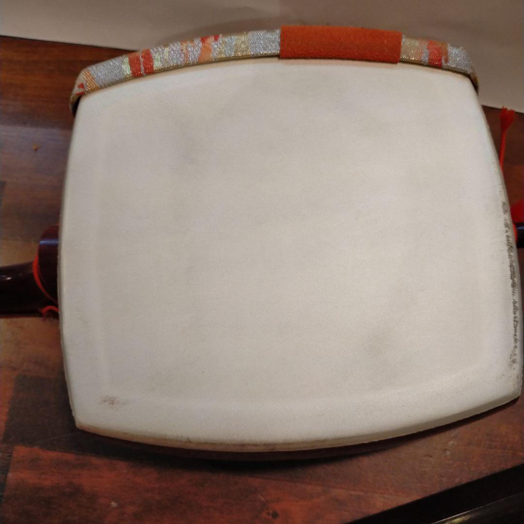 高級三味線　k18 高級糸巻き　皮破れ