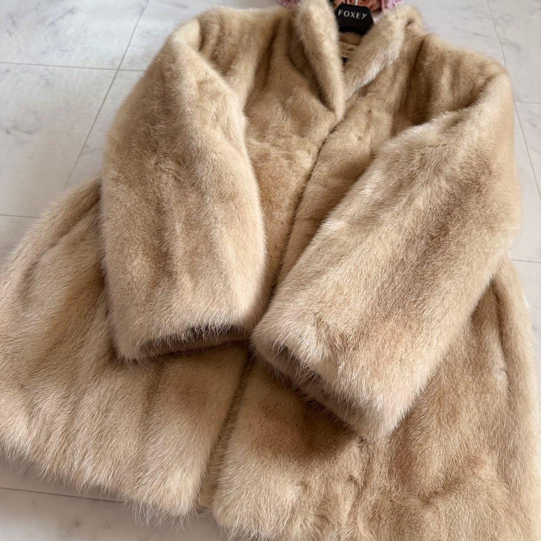 パロミノミンク パール ファーコート リアルファー 毛皮 なめし柔らか