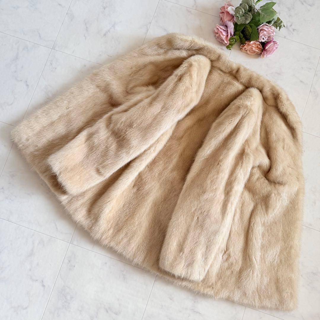 パロミノミンク パール ファーコート リアルファー 毛皮 なめし柔らか