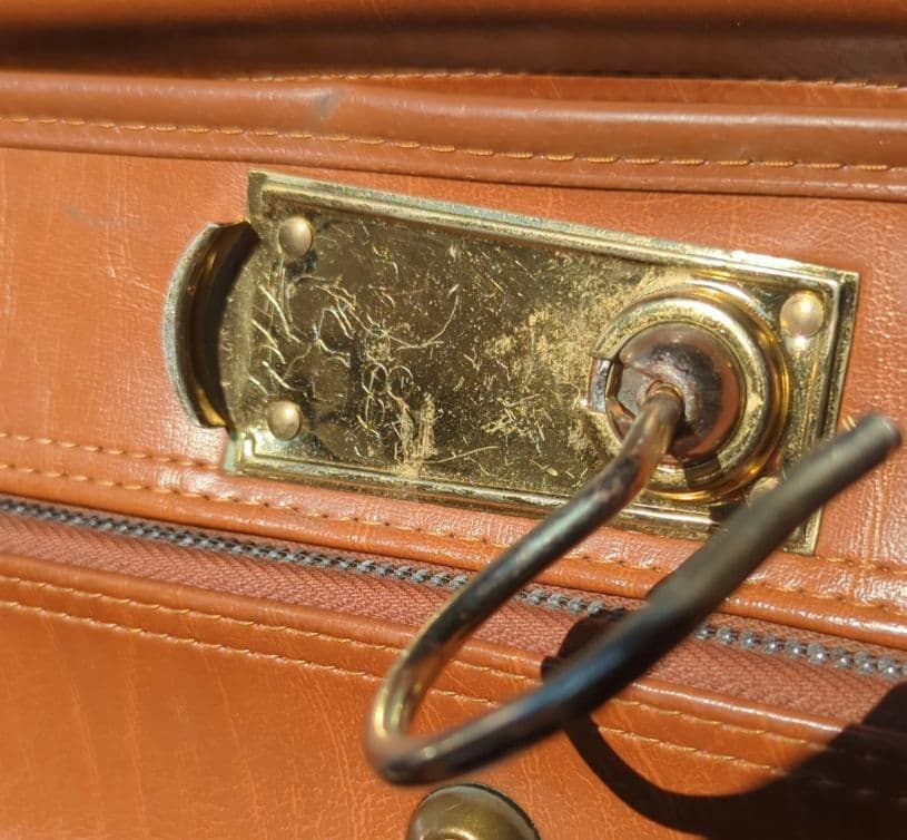 60S USA製 ヴィンテージ 五角形 TALON オールレザー スーツケース