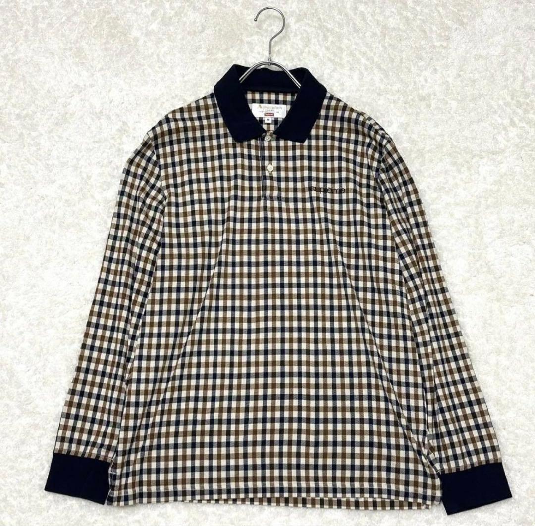 【美品】Supreme × Aquascutum クラブチェックポロ M
