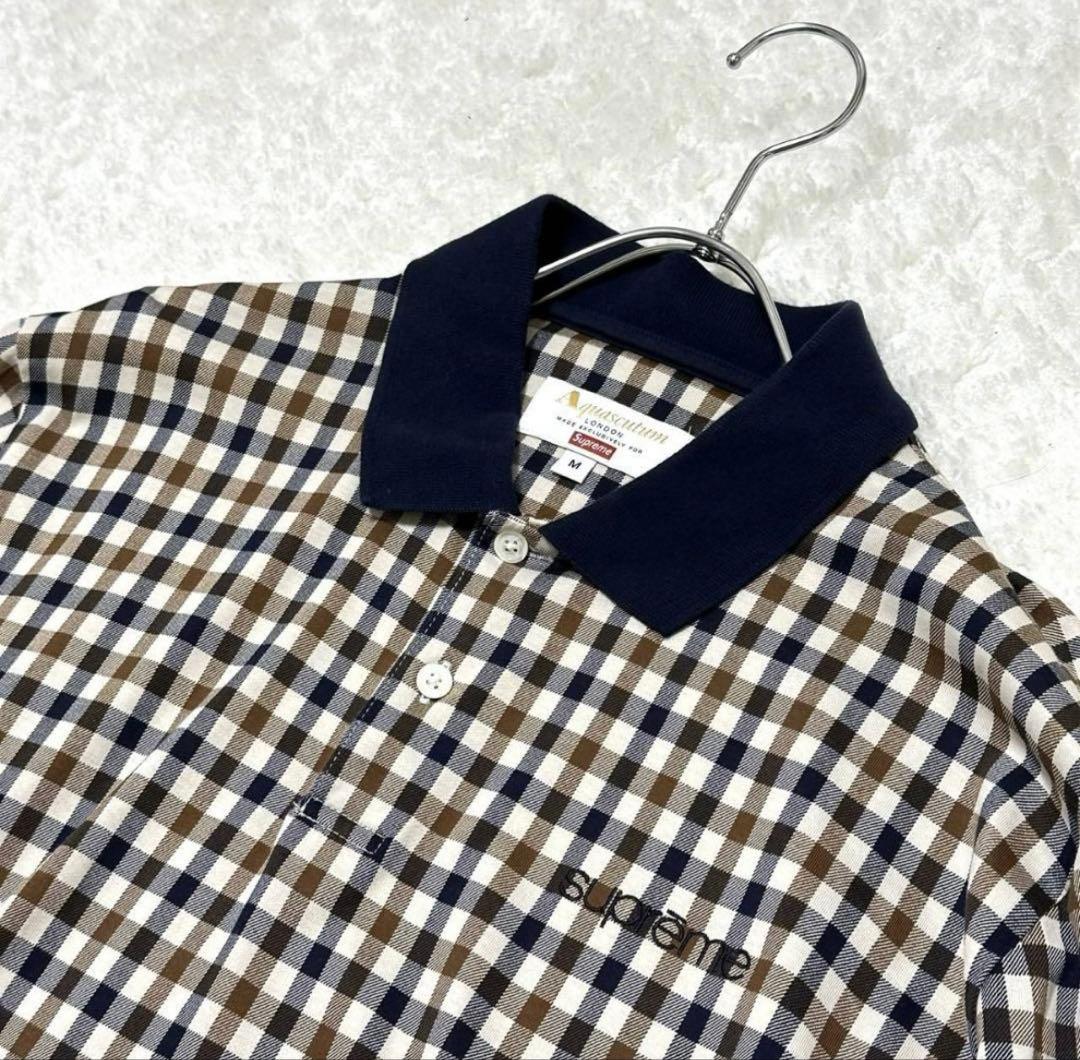 【美品】Supreme × Aquascutum クラブチェックポロ M