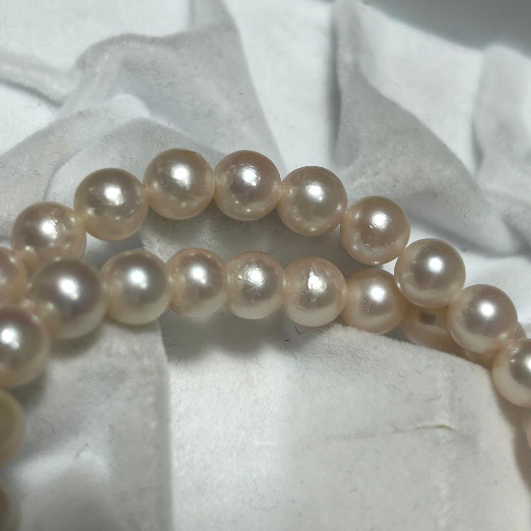 【テリ◎✨】あこや ネックレス 本真珠 約6.9〜7.3mm silver