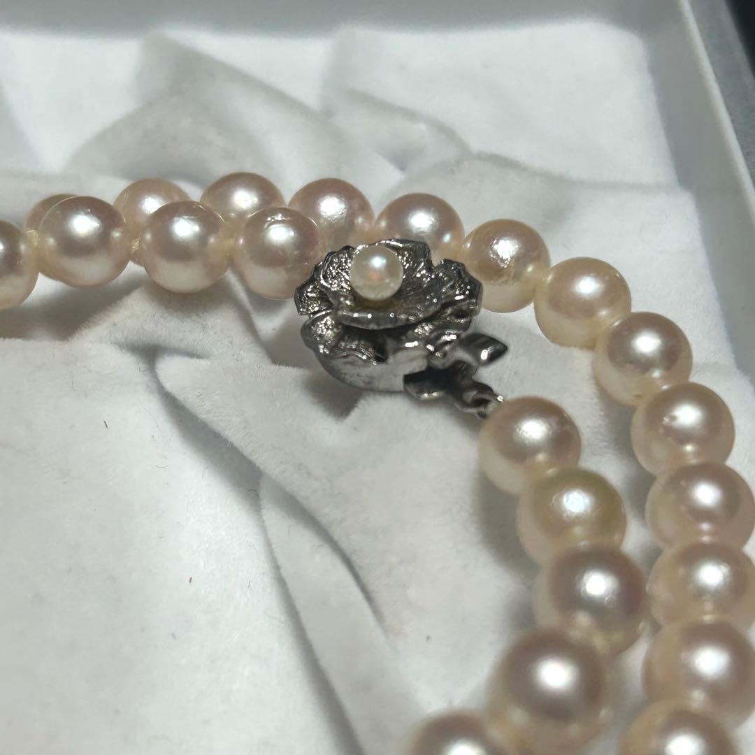 【テリ◎✨】あこや ネックレス 本真珠 約6.9〜7.3mm silver