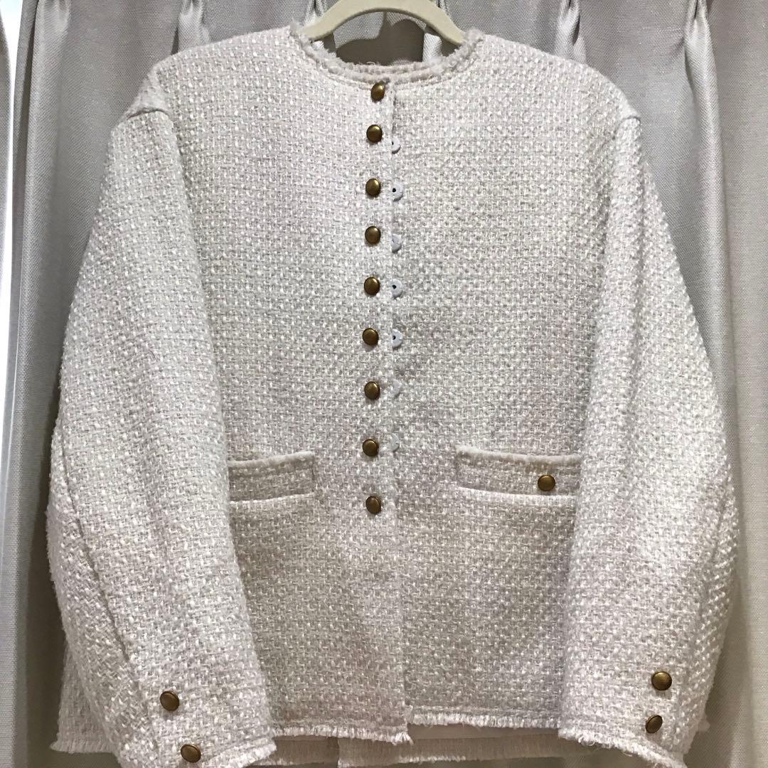 【専用ページ】ピュアルセシン　リングツイードノーカラージャケット