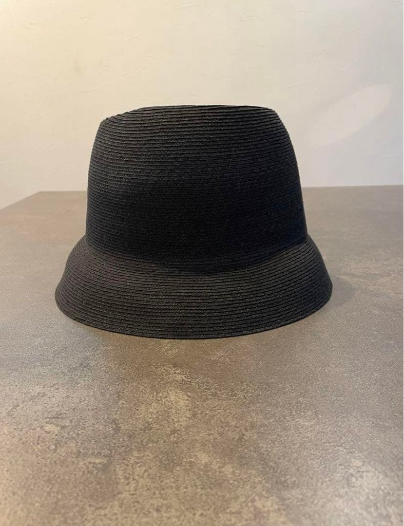 美品 マメクロゴウチ キジマタカユキ コラボ ストローハット ブラック 56