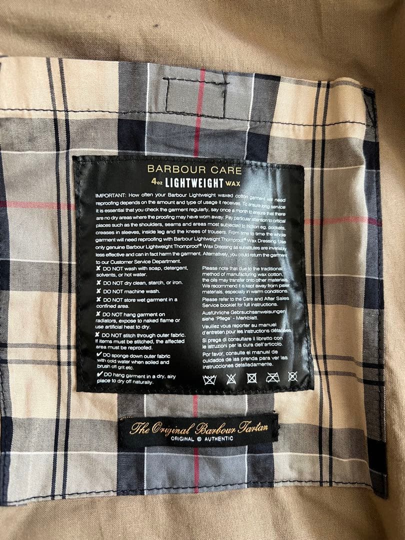 Barbour バブアー LIGHT WEIGHT ジャケット ネイビー L