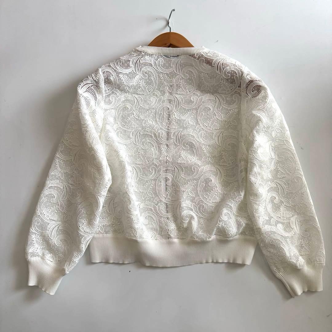 極美品　2024 ANAYI レースブルゾン　フルールジップブルゾン　羽織