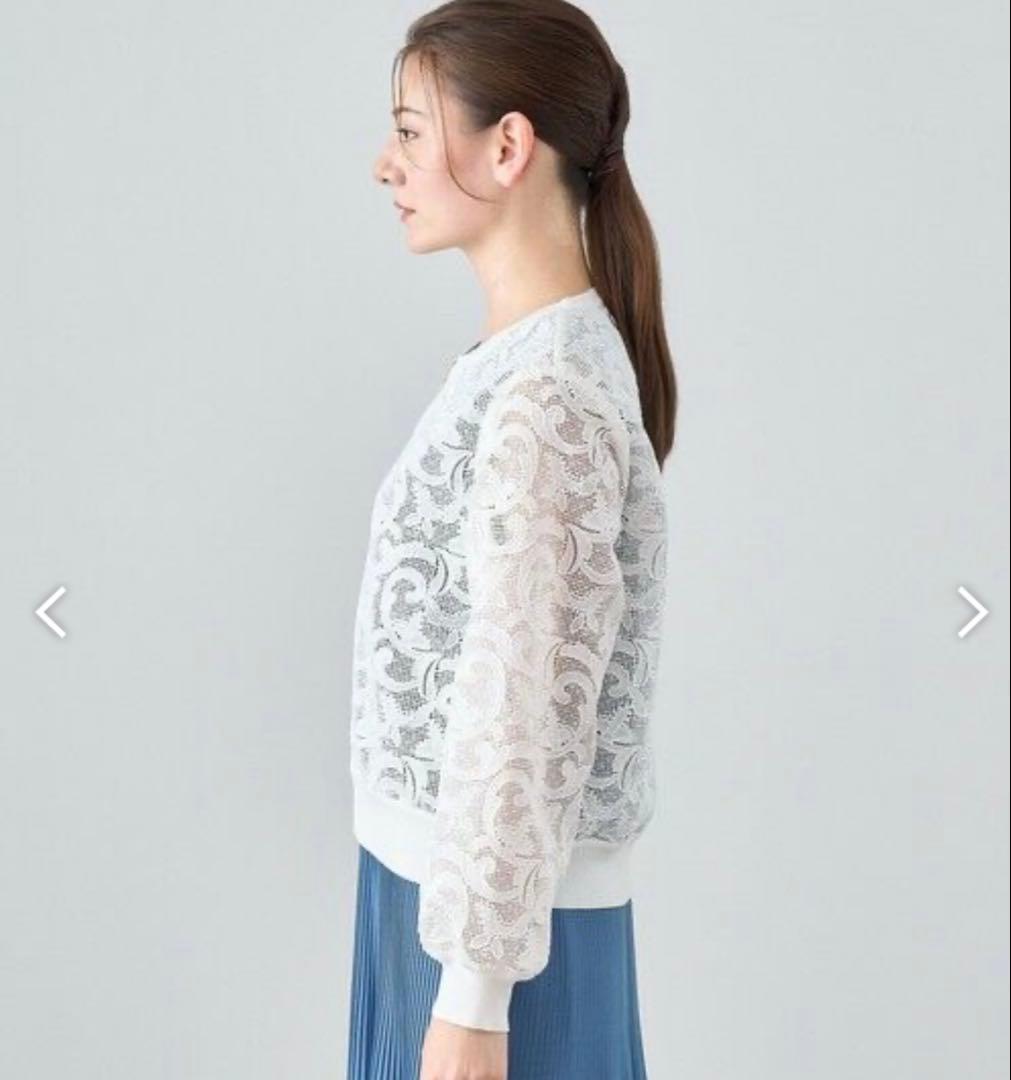 極美品　2024 ANAYI レースブルゾン　フルールジップブルゾン　羽織