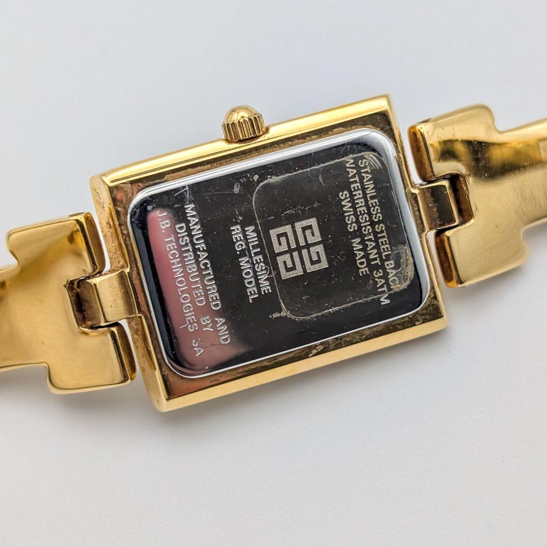 【美品】GIVENCHY ジバンシー ゴールド バングルウォッチ 12Pダイヤ