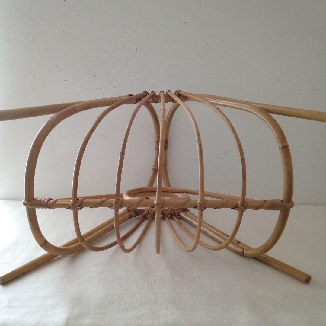 籐のマガジンラック スウェーデン 北欧 ヴィンテージ