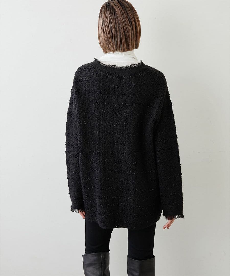 ウィムガゼット ツイードニットジャケット　カーディガン