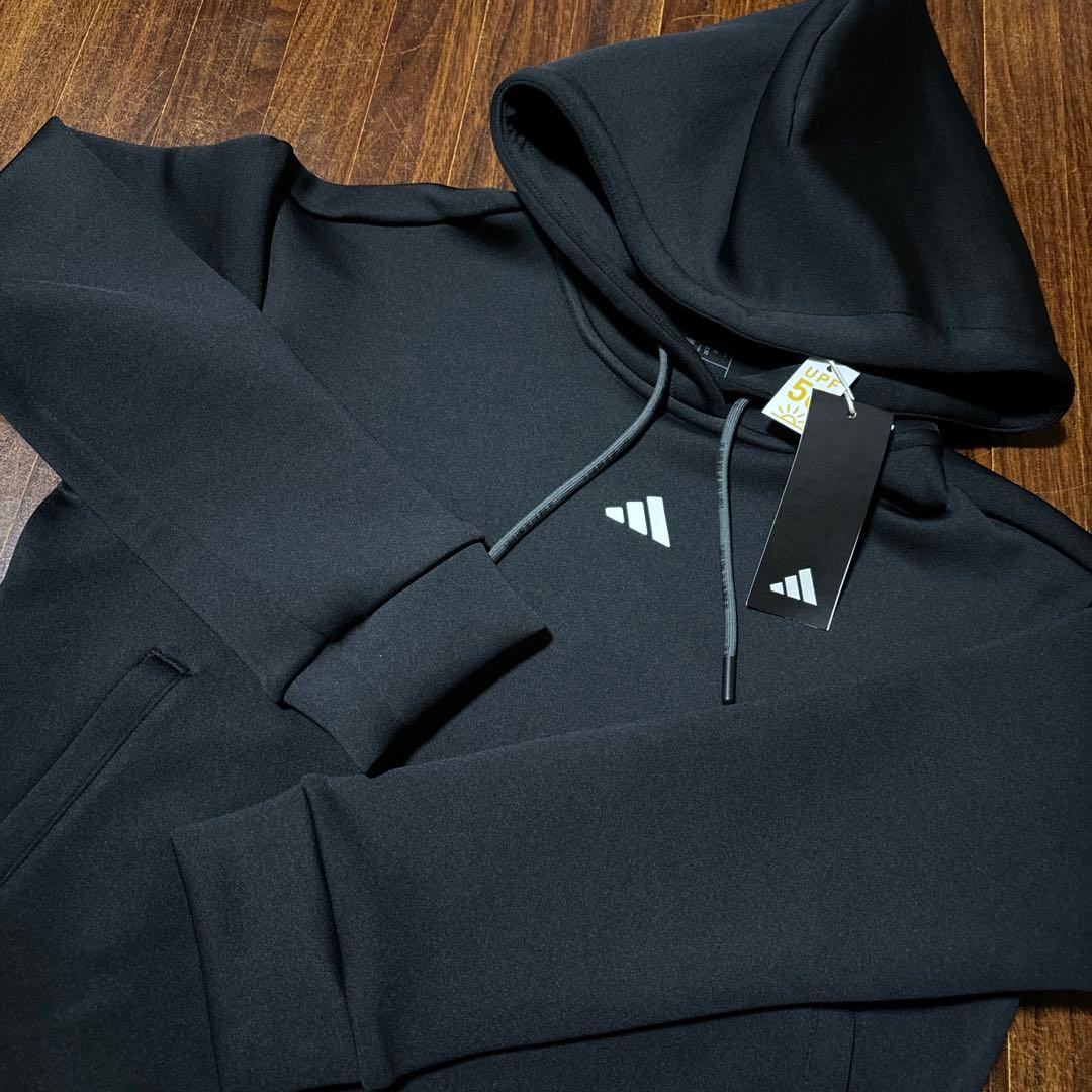 新品 ゴルフウェア アディダス チェックスカート ビックロゴフーディー パーカー