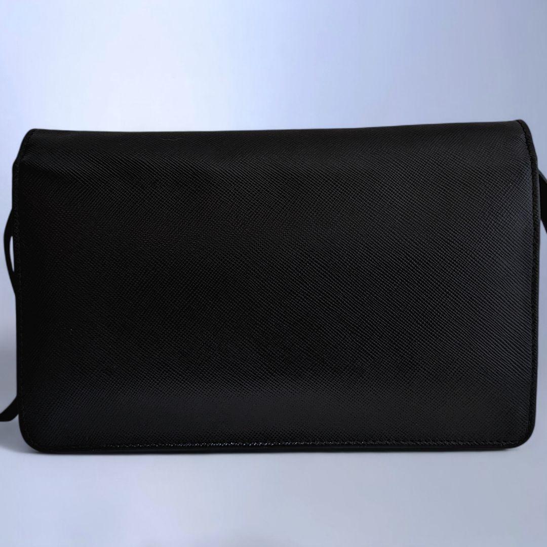 極美品 PRADA ショルダーバッグ ウォレット 斜め掛け サフィアーノ レザー