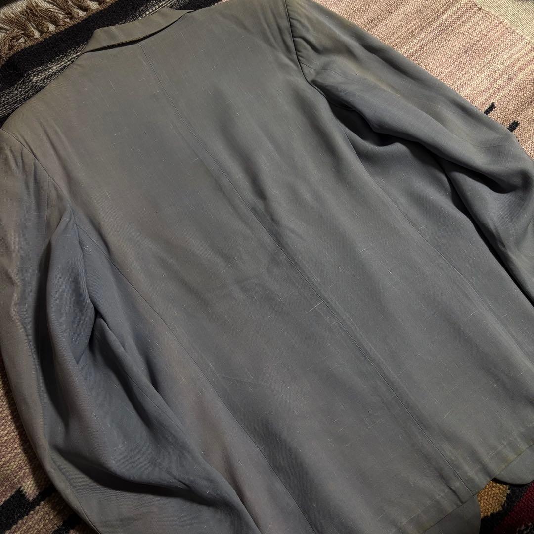 50s レーヨンギャバ　テーラード　ナッソージャケット　カスリ　ギャバジャン