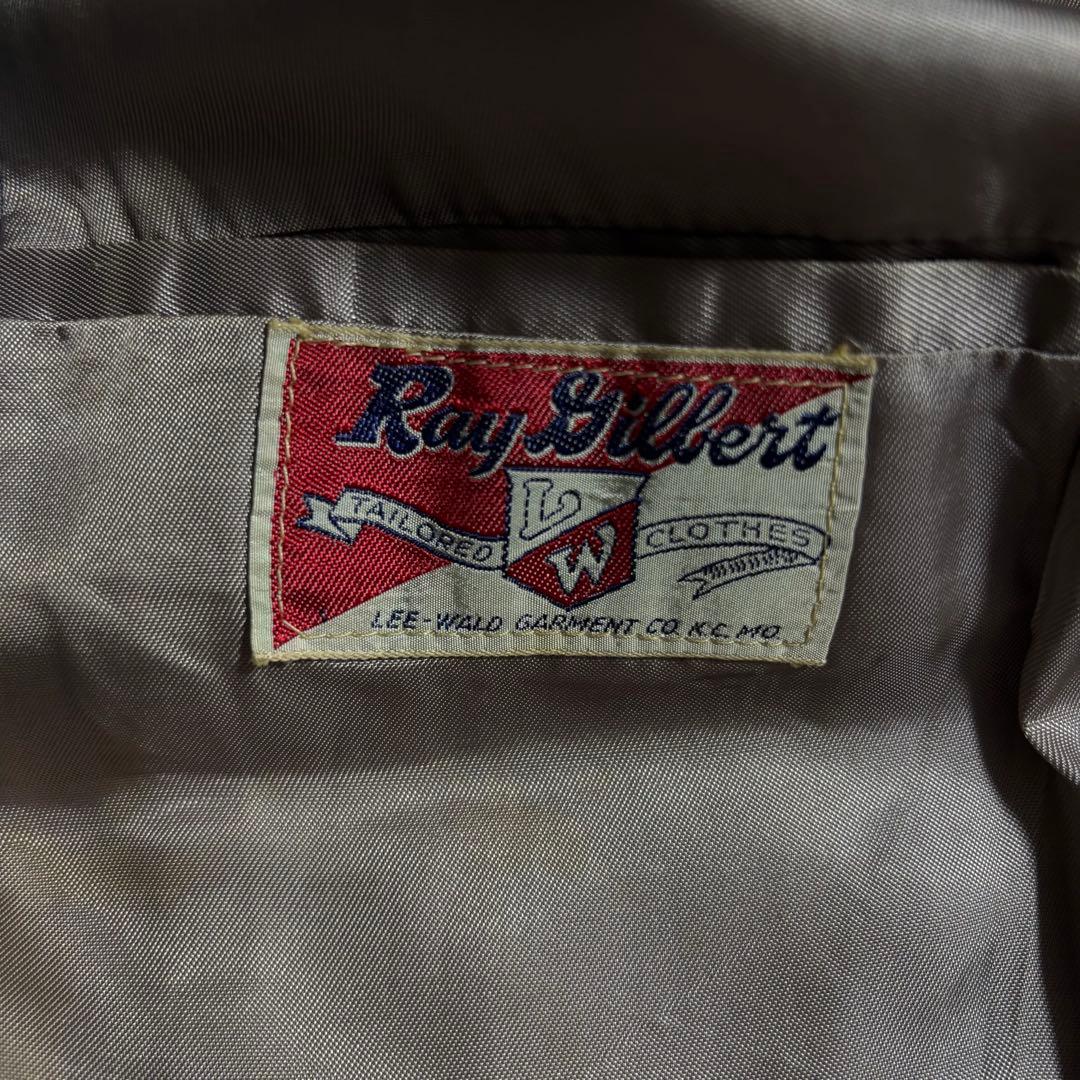 50s レーヨンギャバ　テーラード　ナッソージャケット　カスリ　ギャバジャン