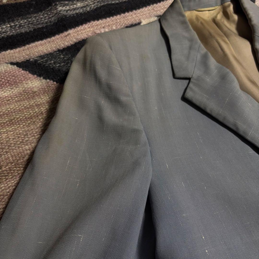 50s レーヨンギャバ　テーラード　ナッソージャケット　カスリ　ギャバジャン